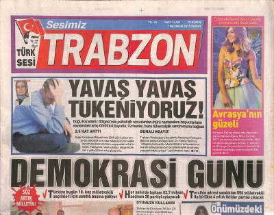 Sesimiz Trabzon Gazetesi 7 Haziran 2015 - Yanalın Guidetti Sevdası - Amrabat Hazır Kıta GZ116680 - 1