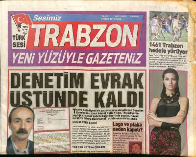 Sesimiz Trabzon Gazetesi 8 Mayıs 2015 - 1461 Trabzon Hedefe Yürüyor - Tuba Büyüküstün Ders Konusu Oldu GZ125785 - 1
