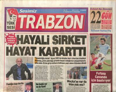 Sesimiz Trabzon Gazetesi 9 Temmuz 2015 - Trabzon Havalimanında 2015 Yılının İlk Yarısında 5 Milyon Kişi Uçtu GZ125823 - 1