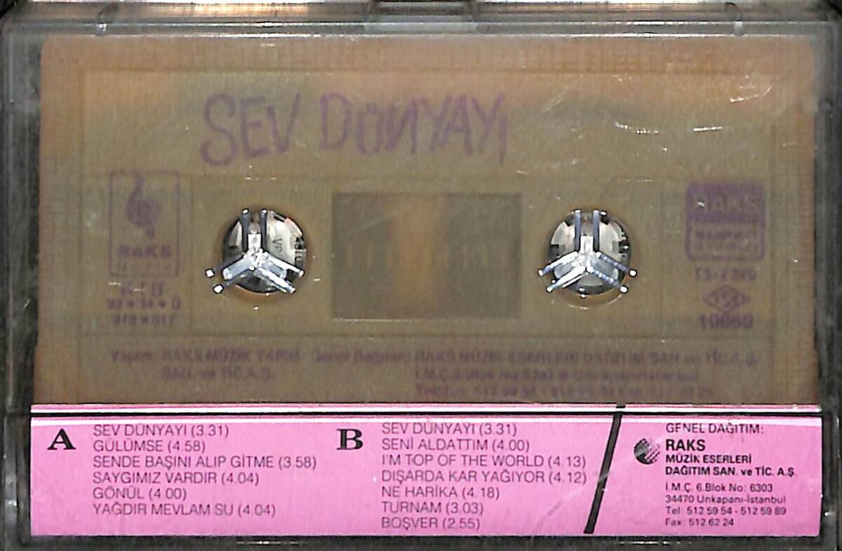 Sev Dünyayı '92 – Cem Karaca, İbrahim Tatlıses, Ajda Pekkan, Sezen Aksu, Emel Sayın, Zeki Müren Kaset (İkinci El) *RAKS Müzik - Mavi Bandrol - 1992* KST29897 - 2