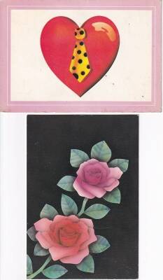 Sevgi Temalı 2li Kartpostal KRT10424 - 1