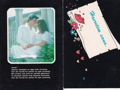 Sevgi Temalı 2`li Kartpostal KRT10755 - 1