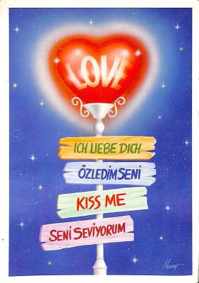 Sevgi Temalı Kartpostal KRT15591 - 1
