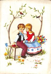 Sevgi Temalı Kartpostal (Küçük Boy) KRT21394 - Gökçekoleksiyon