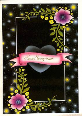 Sevgi Ve Çiçek Temalı Kartpostal KRT15330 - 1