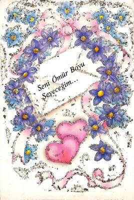 Sevgi Ve Çiçek Temalı Kartpostal KRT16148 - 1