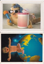 Sevimli Bebek 2li Kartpostal KRT10326 - 2