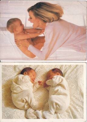 Sevimli Bebekler 2li Kartpostal KRT10327 - 1