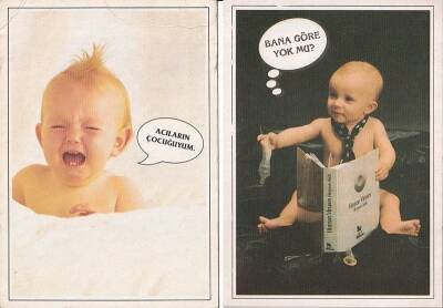 Sevimli Bebekler 2li Kartpostal KRT10331 - 1