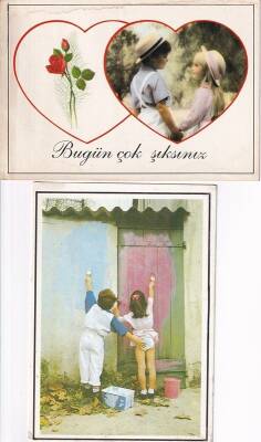 Sevimli Çocuklar 2li Kartpostal KRT10341 - 2