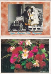 Sevimli Çocuklar Çiçek 2li Bayram Kutlama Kartpostalı KRT10340 - Gökçekoleksiyon