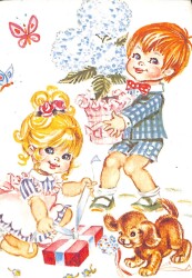 Sevimli Çocuklar Temalı Kartpostal KRT11755 - Gökçekoleksiyon