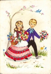 Sevimli Çocuklar Temalı Kartpostal KRT14920 - Gökçekoleksiyon