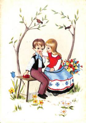 Sevimli Çocuklar Temalı Kartpostal KRT15467 - 1