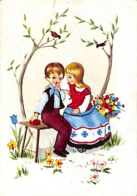 Sevimli Çocuklar Temalı Kartpostal KRT15618 - 1
