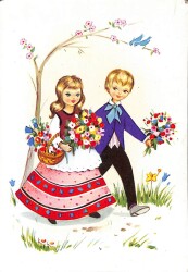 Sevimli Çocuklar Temalı Kartpostal KRT15619 - Gökçekoleksiyon