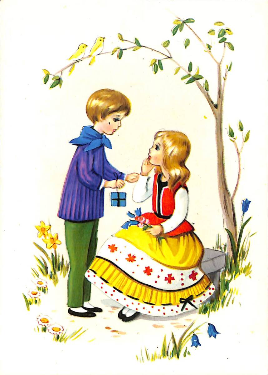 Sevimli Çocuklar Temalı Kartpostal (Küçük Boy) KRT23548 - 1