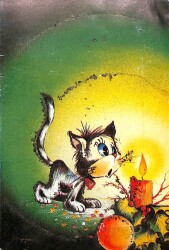 Sevimli Hayvan Temalı Simli Kartpostal KRT15863 - Gökçekoleksiyon