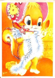 Sevimli Hayvanlar Temalı Simli Kartpostal KRT14084 - Gökçekoleksiyon