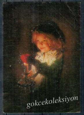 Sevimli Kız Simli Kartpostalı KRT2340 - 1