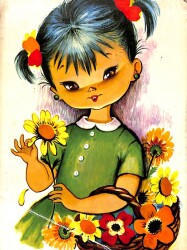 Sevimli Kız Temalı Kartpostal KRT15470 - Gökçekoleksiyon