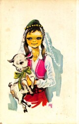 Sevimli Kız Temalı Kartpostal KRT15509 - Gökçekoleksiyon