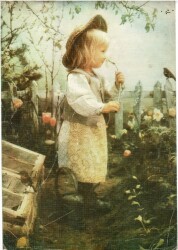 Sevimli Küçük Kız Temalı Büyük Boy Kartpostal KRT5696 - Gökçekoleksiyon