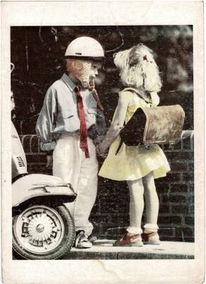 Sevimli Küçük Kız Temalı Kartpostal Büyük Boy KRT5630 - 1