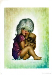 Sevimli Küçük Kız Temalı Pop Art Büyük Boy Kartpostal KRT5685 - Gökçekoleksiyon