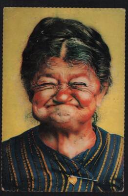 Sevimli Yaşlı Teyze Kartpostal KRT3840 - 1