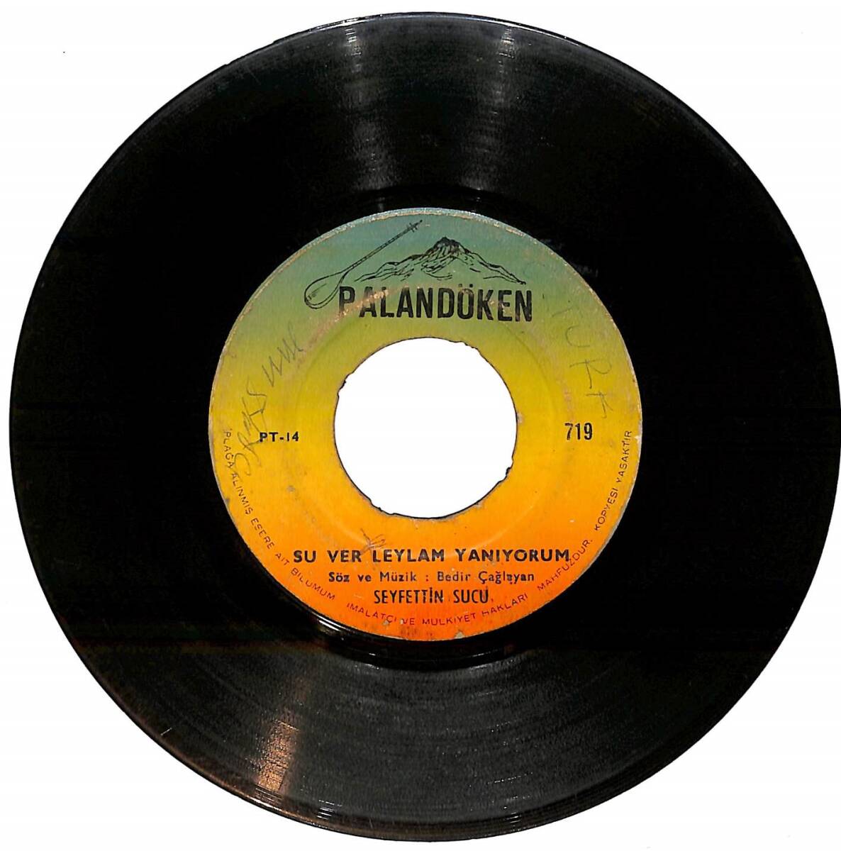 Seyfettin Sucu - Su Ver Leylam Yanıyorum / Her Gelen Taşlar Beni Plak (10/6.5) PLK26132 - 2
