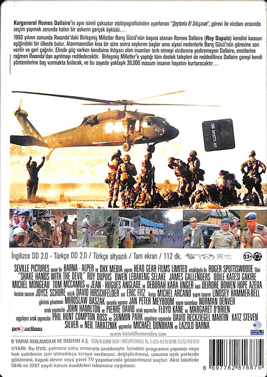 Şeytanla El Sıkışmak (Shake Hands with the Devil) – Orijinal DVD (İkinci El) * Roy Dupuis, Owen Sejake, James Gallanders, Deborah Kara Unger – 2007 * DVD2999 - 2