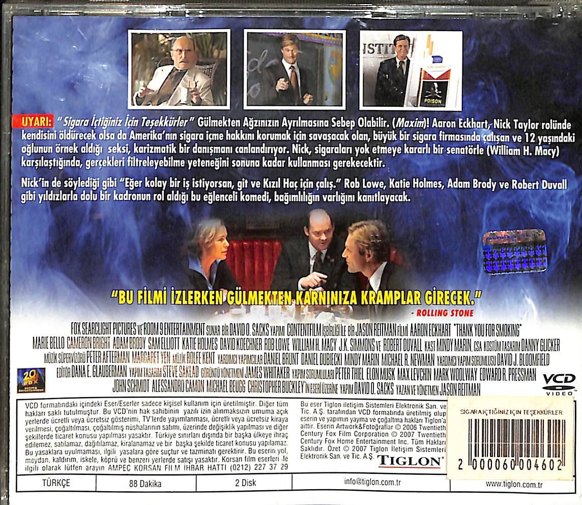 Sigara İçtiğiniz İçin Teşekkürler – Thank You for Smoking (2005) Orijinal VCD Film VCD29145 - 2