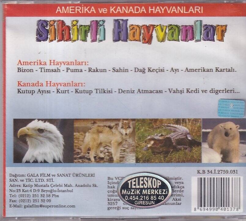Sihirli Hayvanlar Amerika Ve Kanada Hayvanları (Belgesel) VCD Film VCD9715 - 2