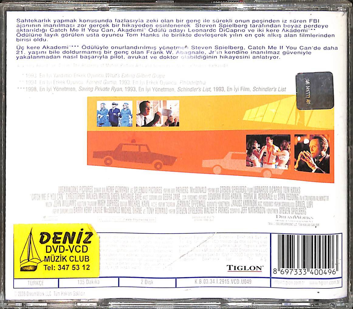 Sıkıysa Yakala - Catch Me if You Can Orijinal VCD Film ' Leonardo Dicaprio, Tom Hanks ' VCD28780 - 2