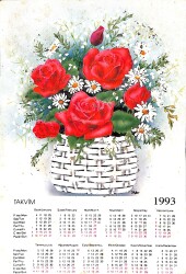 Simli 1993 Yılı Yılbaşı Takvim Kartpostalı (Küçük Boy) KRT23419 - Gökçekoleksiyon