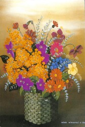 Simli Çiçek Kartpostal KRT12761 - Gökçekoleksiyon