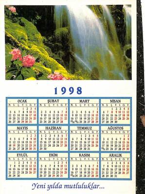 Simli Çiçek Temalı 1998 Yılı Takvimli Kartpostal KRT17766 - 1