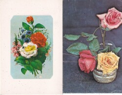 Simli Çiçek Temalı 2li Kartpostal KRT10735 - Gökçekoleksiyon