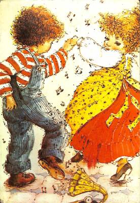 Simli Çocuklar Kartpostal - glittery postcard KRT17896 - 1