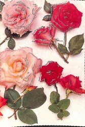 Simli Gül Kartpostal KRT18446 - Gökçekoleksiyon