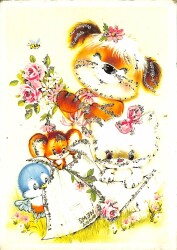 Simli Hayvanlar Kartpostal - glittery postcard KRT17918 - Gökçekoleksiyon