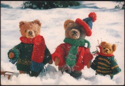 Simli Kış Kartpostalı KRT4242 - Gökçekoleksiyon