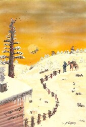 Simli Kış Temalı Kartpostal KRT12763 - Gökçekoleksiyon