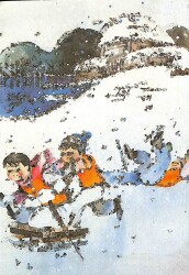 Simli Kış Temalı Kartpostal KRT12765 - Gökçekoleksiyon