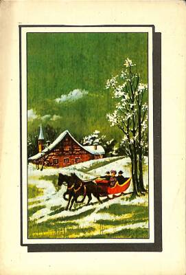 Simli Kış Temalı Kartpostal KRT19154 - 1
