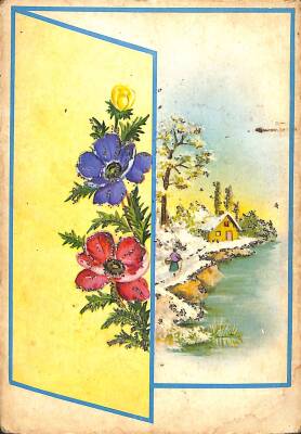 Simli Kış Temalı Kartpostal KRT19163 - 1