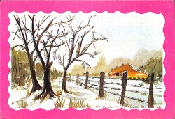 Simli Kış Temalı Kartpostal KRT21009 - Gökçekoleksiyon