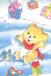 Simli Kış Ve Ayıcık Kartpostal KRT18445 - Gökçekoleksiyon