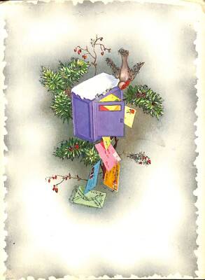 Simli Kuş Ve Posta Kutusu Kartpostal KRT12746 - 1